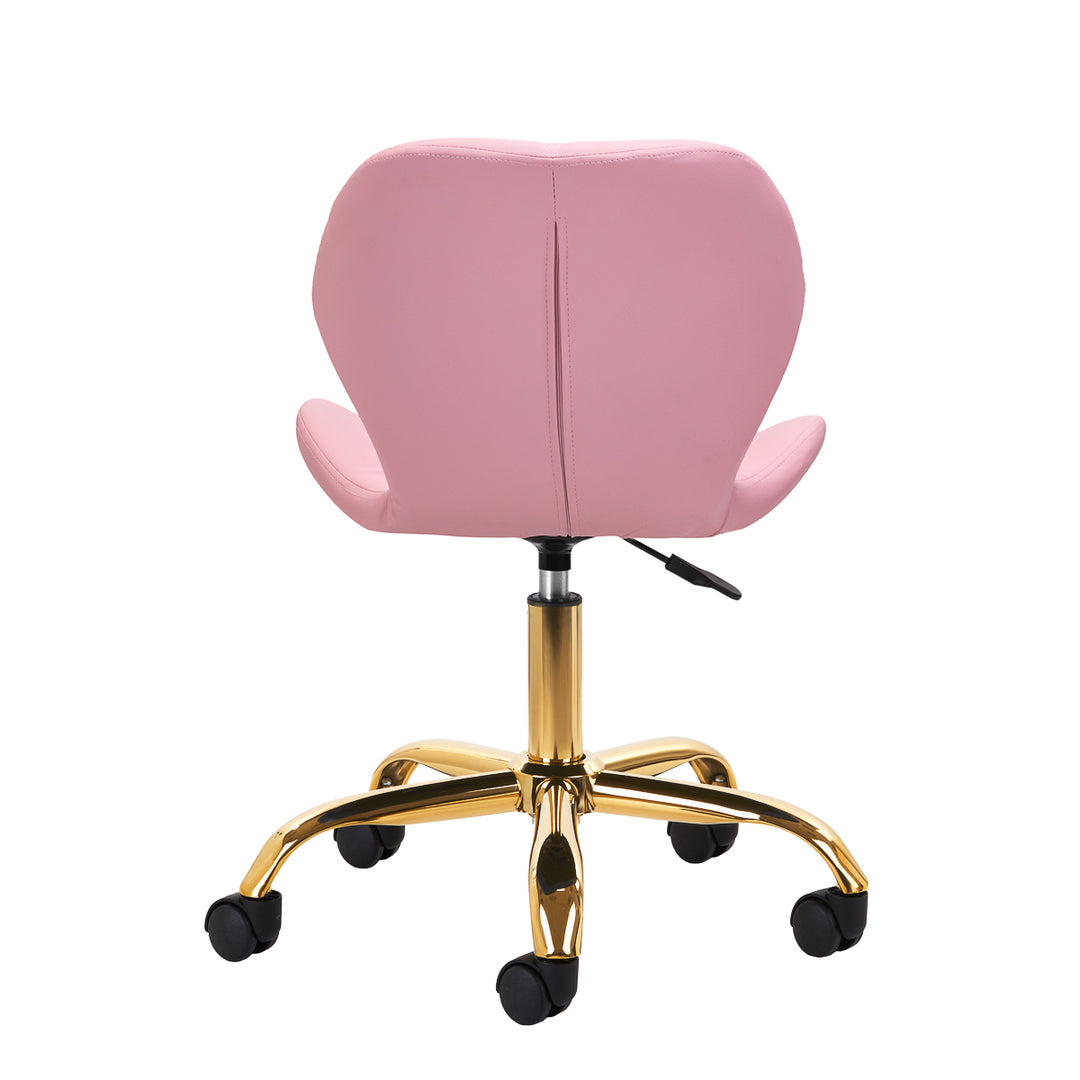 Salonstoel met Wielen Verstelbaar 4Rico QS-06 Goud-Roze