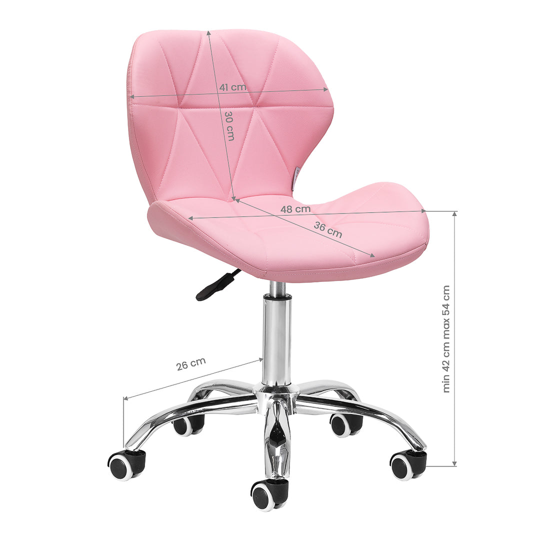 Salonstoel met Wielen Verstelbaar 4Rico QS-06 Roze - afbeelding 7