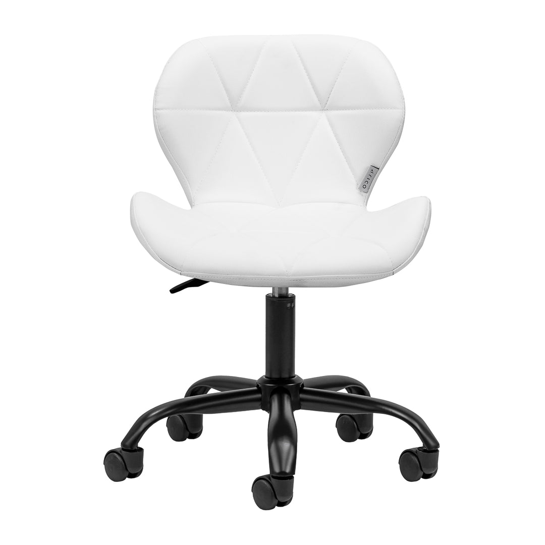 Salonstoel met Wielen Verstelbaar 4Rico QS-06 Zwart-Wit - afbeelding 2