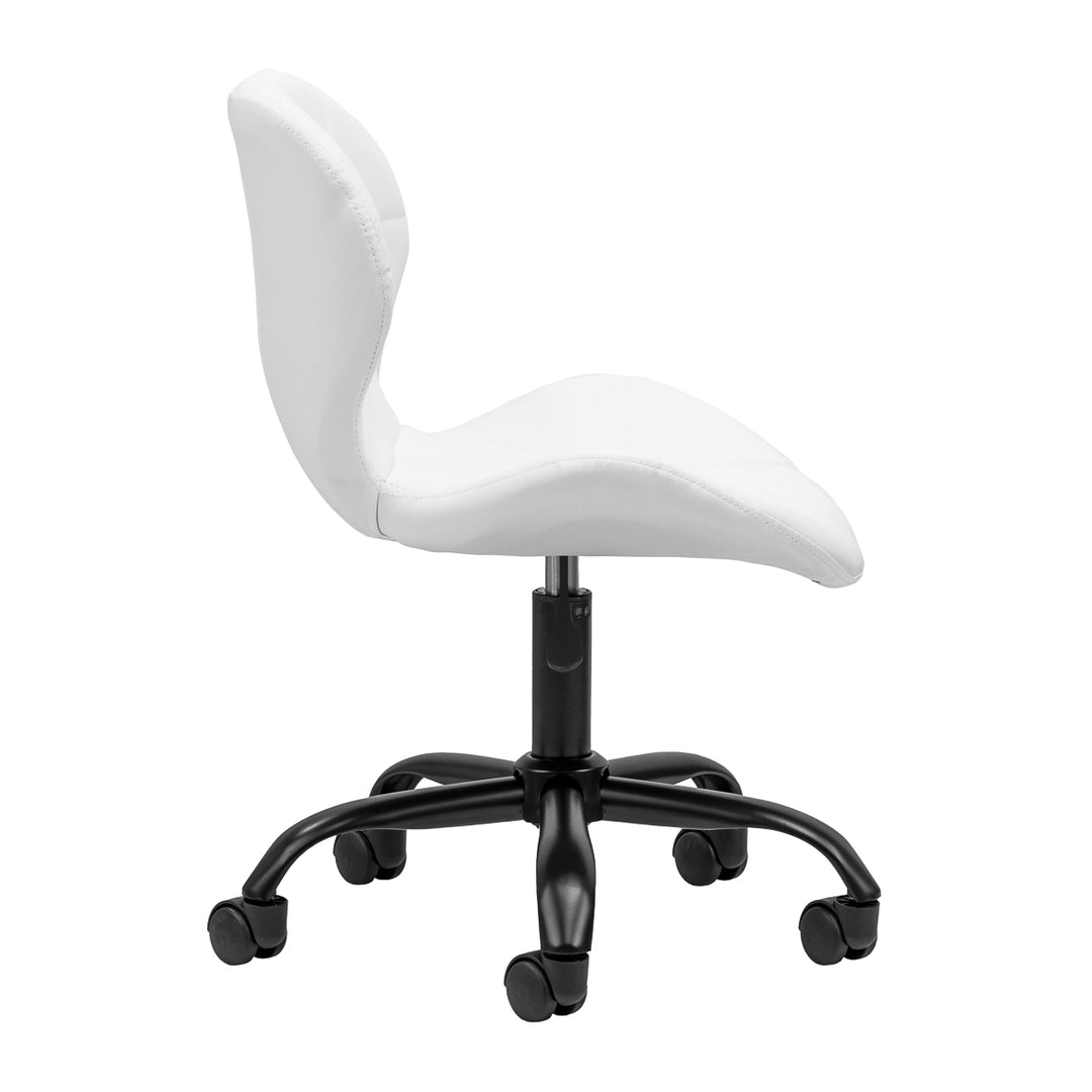Salonstoel met Wielen Verstelbaar 4Rico QS-06 Zwart-Wit - afbeelding 3