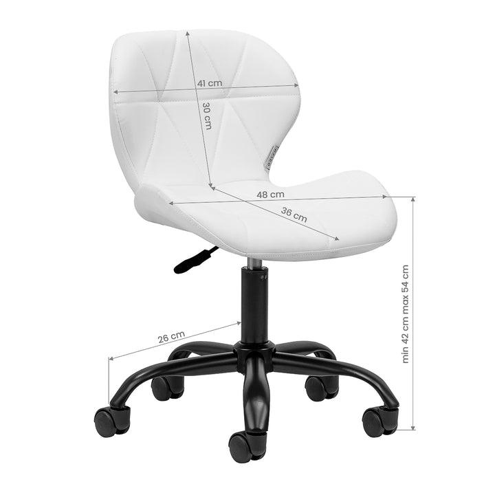 Salonstoel met Wielen Verstelbaar 4Rico QS-06 Zwart-Wit