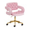 Salonstoel Fluweel Verstelbaar 4Rico QS-OF213G Goud-Roze