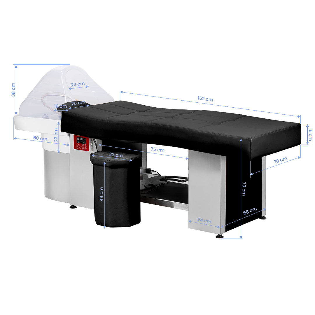 Wasunit Gabbiano Head Spa 017 Ligbed Zwart 18