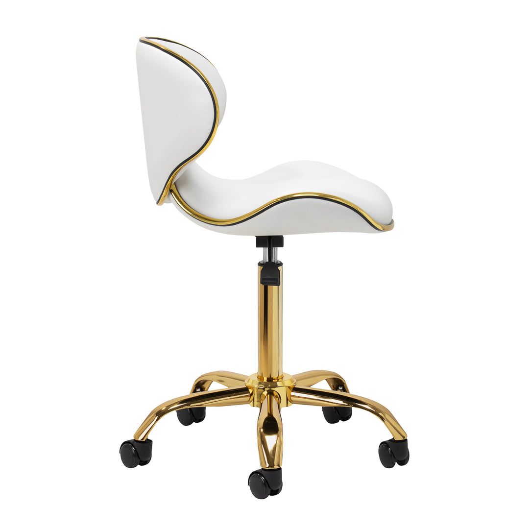 Salonstoel met Wielen Verstelbaar Gabbiano Q-4599 Goud-Wit