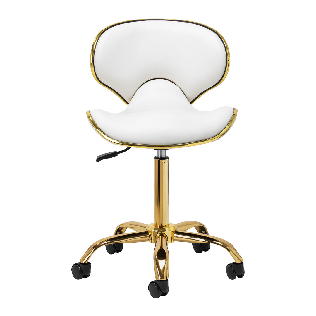 Salonstoel met Wielen Verstelbaar Gabbiano Q-4599 Goud-Wit