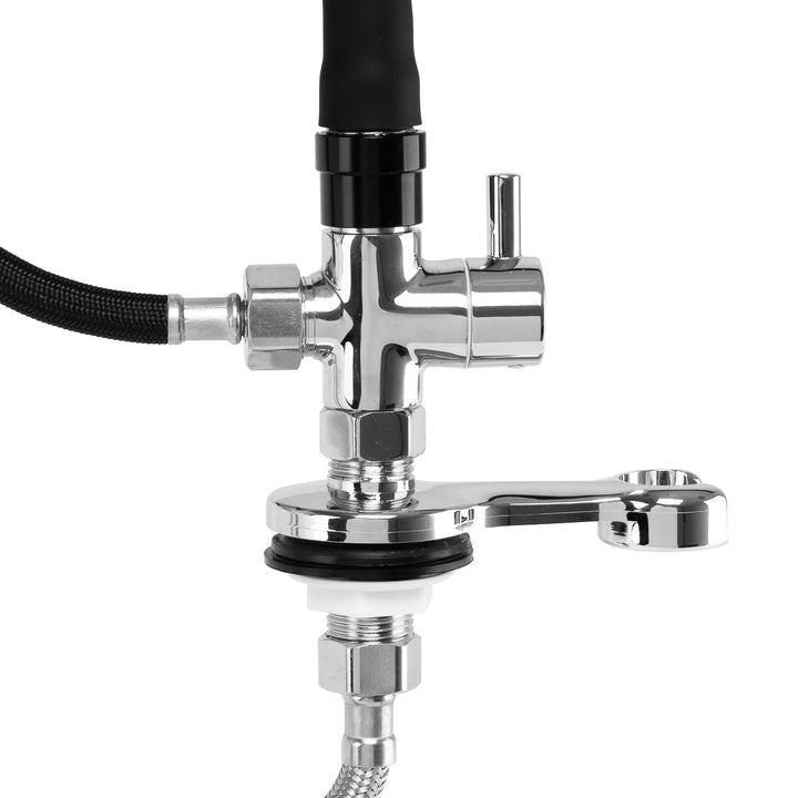 Kraan met Watervaldouche voor Wasunit Gabbiano Chroom-Zwart - afbeelding 5