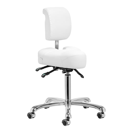 Tabouret met Rugleuning en Kantelbare Zitting Giovanni 1005 Wit