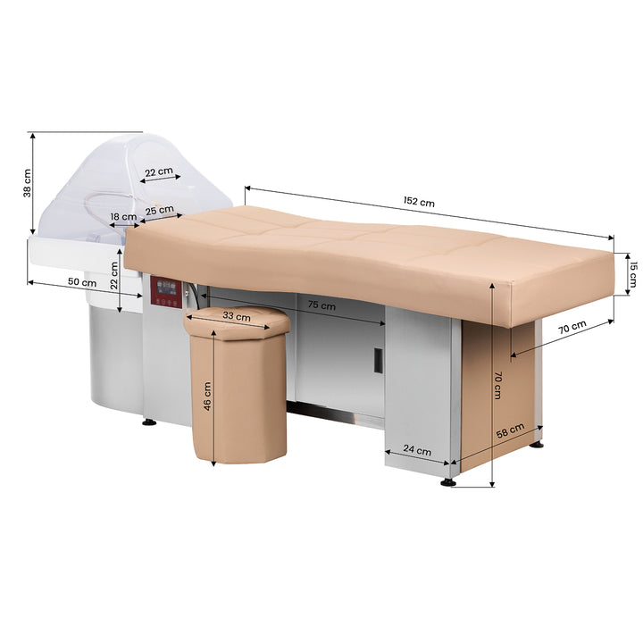 Wasunit Gabbiano Head Spa 017B Ligbed Beige 18