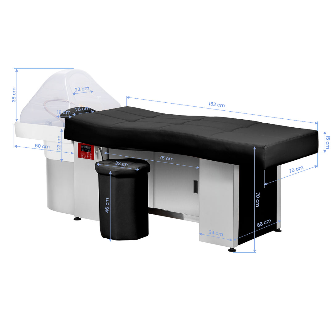 Wasunit Gabbiano Head Spa 017B Ligbed Zwart 18