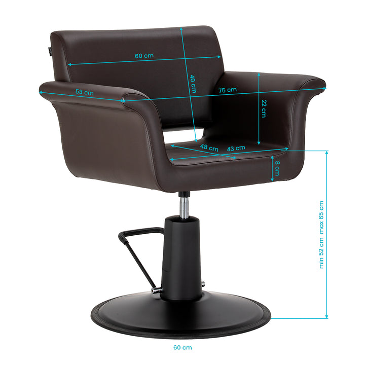 Kappersstoel Gabbiano Lucca Bruin-Zwart - afbeelding 14