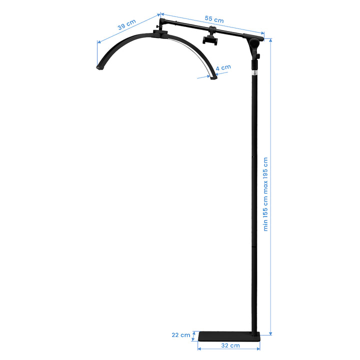 Wimperlamp LED met Statief en Instelbare Kleur- en Lichtintensiteit Glow Zwart - afbeelding 11