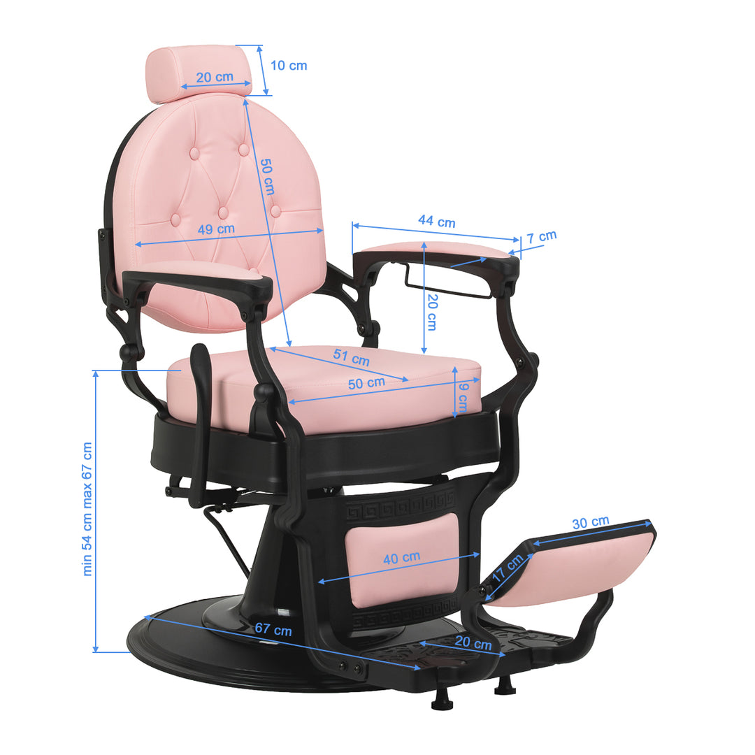 Barberstoel Gabbiano President Roze-Zwart - afbeelding 18