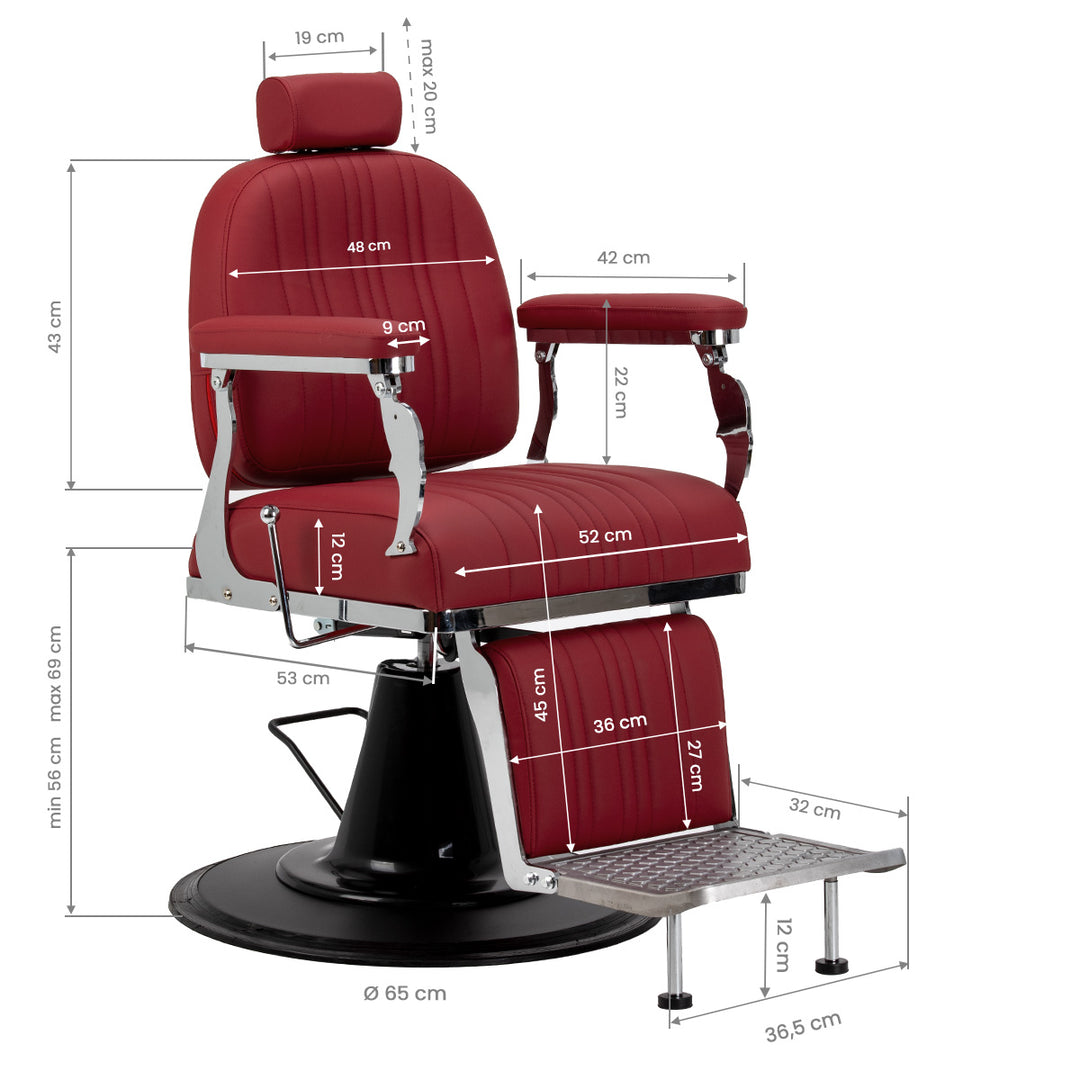 Barberstoel Gabbiano Elias Rood - afbeelding 14