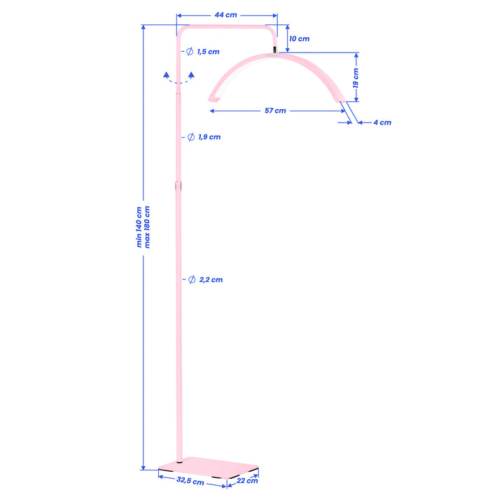 Wimperlamp LED met Statief en Instelbare Kleur- en Lichtintensiteit Momo Moon MX6 Roze - afbeelding 14