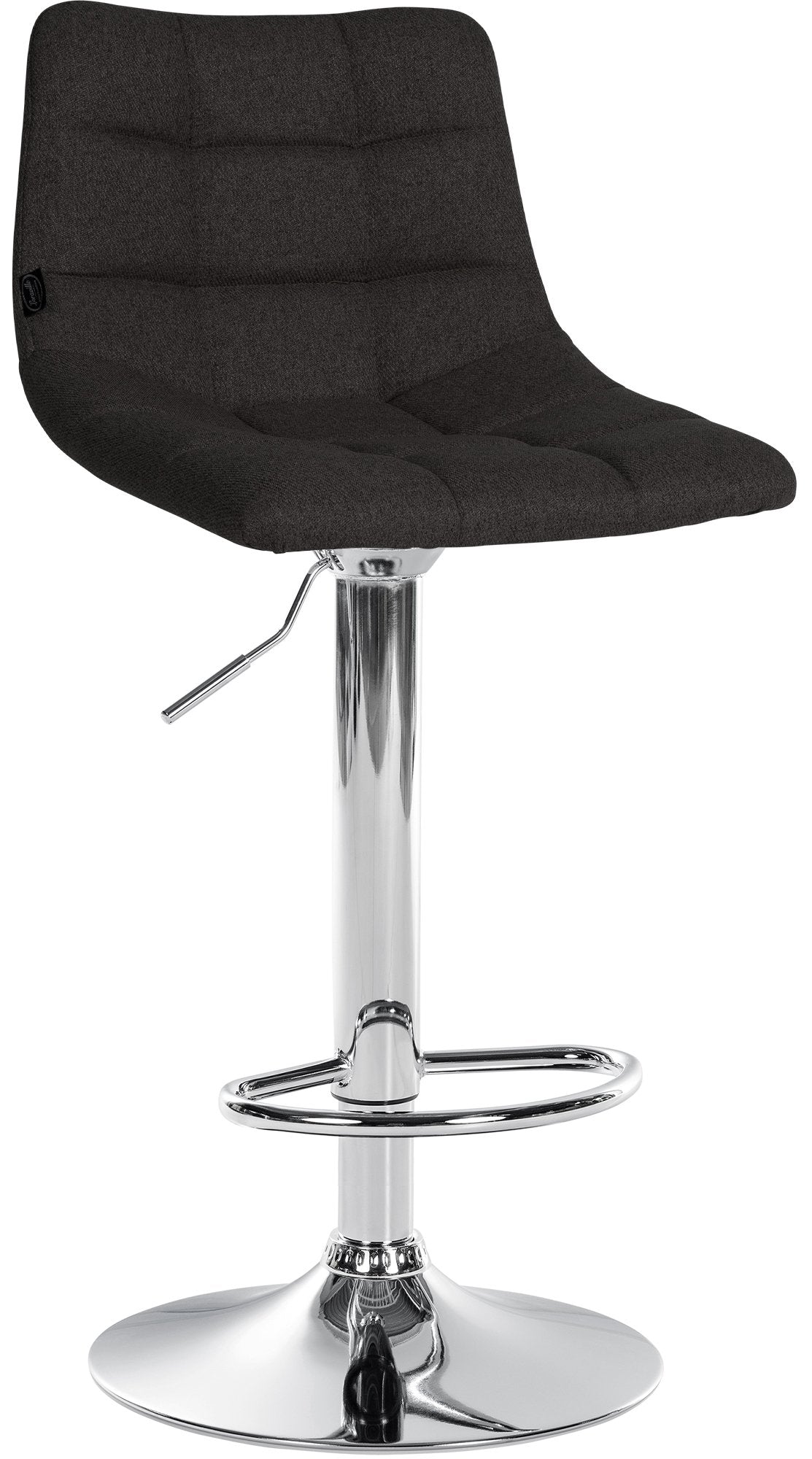 Barkruk met Rugleuning Stof Verstelbaar Draaibaar 107 Zwart