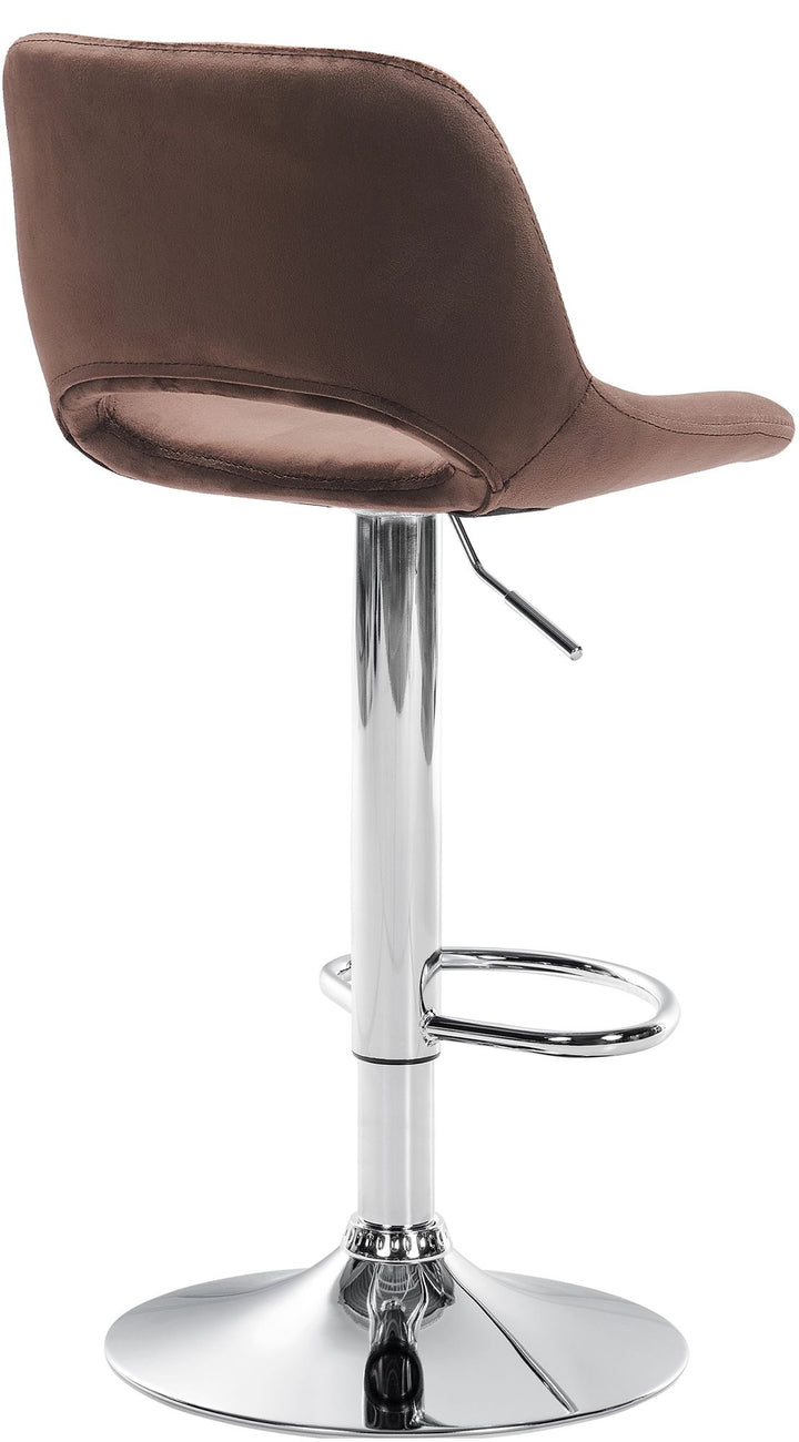 Barkruk met Rugleuning Fluweel Verstelbaar Draaibaar 106 Bruin - afbeelding 3