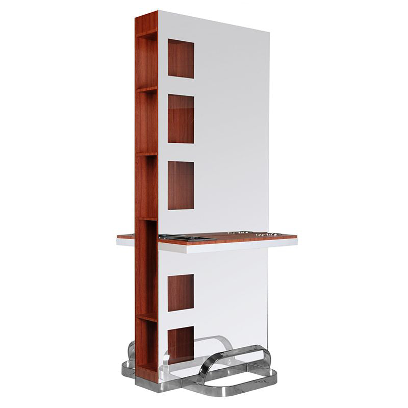 Kaptafel Kapperssalon Gabbiano Dubbelzijdig B058A Kersenhout 1
