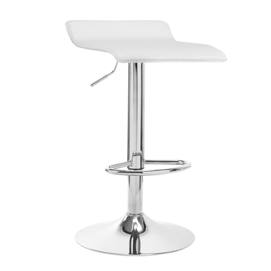 Barkruk met Rugleuning Verstelbaar QS-B08 Wit