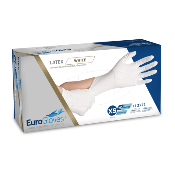 Handschoenen EuroGloves Latex Wit 100st.