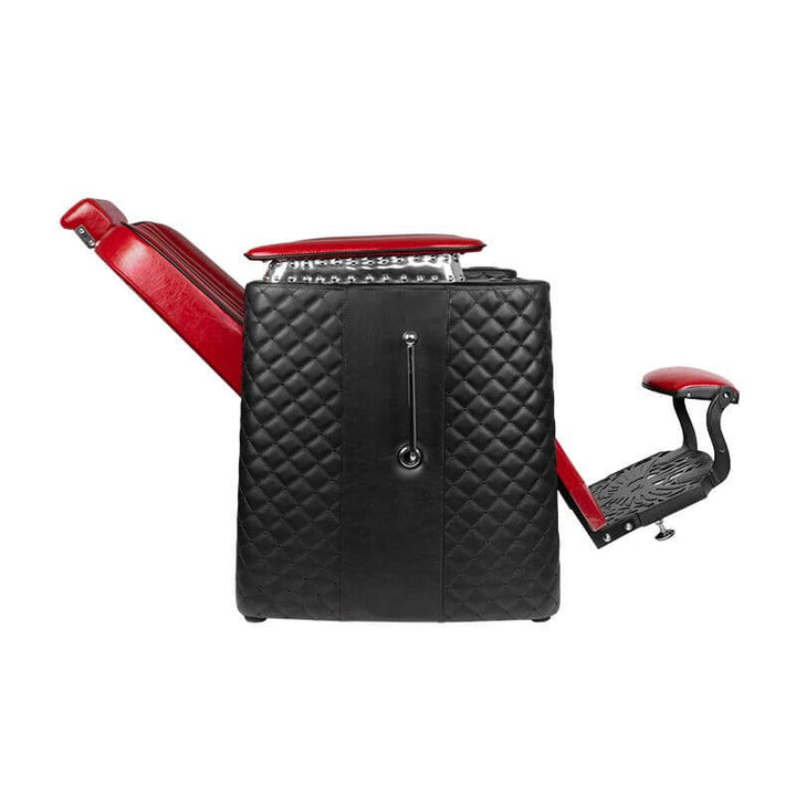 Kappersstoel Barber Gabbiano Bernardo Rood-Zwart 3