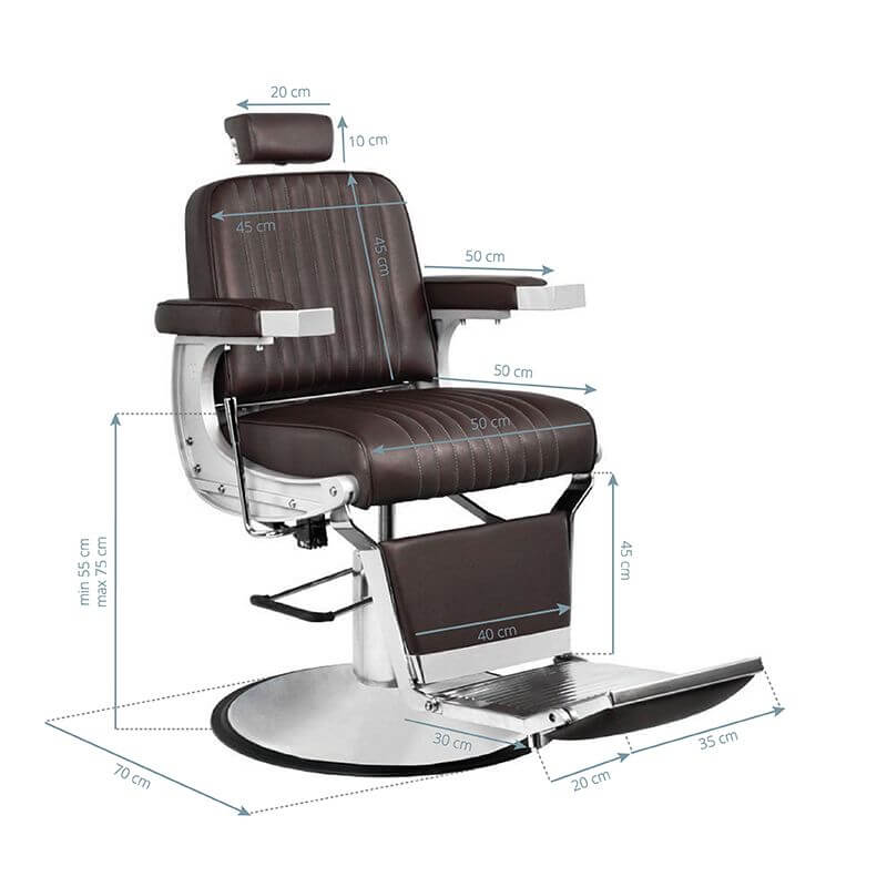 Kappersstoel Barber Gabbiano Continental Bruin 6