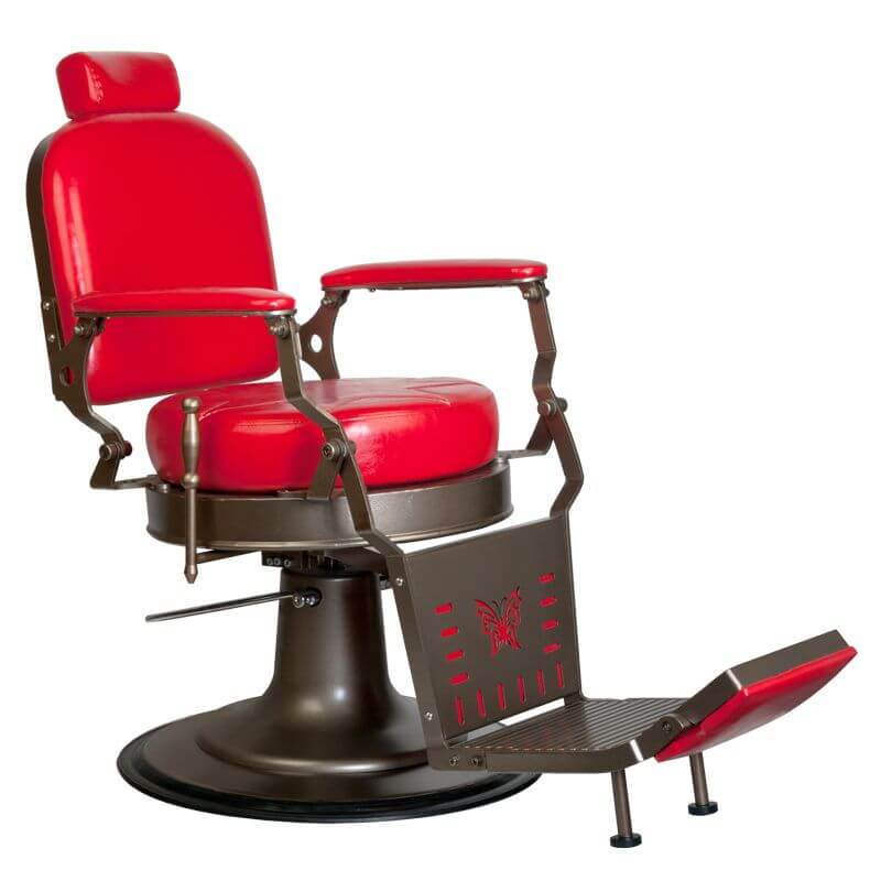 Kappersstoel Barber Gabbiano Star Rood 1