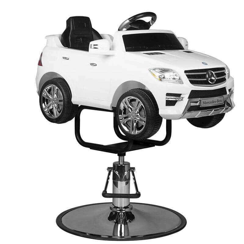 Kinderkappersstoel Auto Merc SUV Wit 1