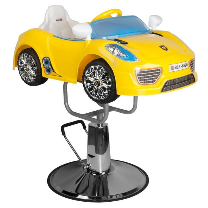 Kinderkappersstoel Auto Porsche B041C Geel